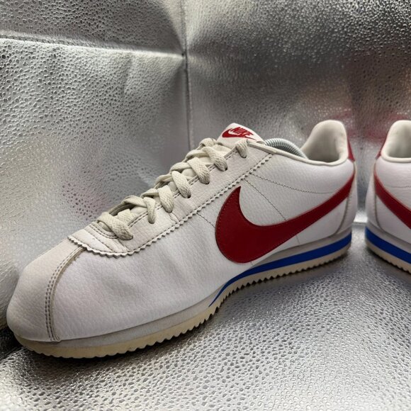 Size 12 Nike Classic Cortez Leather Forrest Gump White Mens Sneakers 749571-154 - Picture 5 of 11